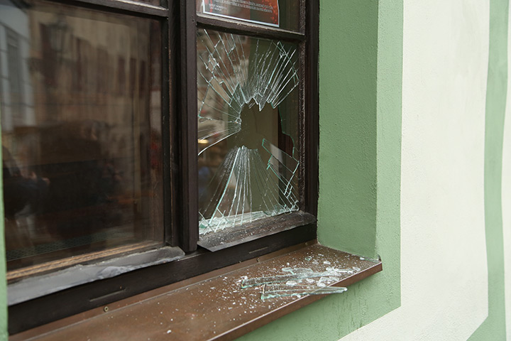 A2B Glass are able to board up broken windows while they are being repaired in Madeley.